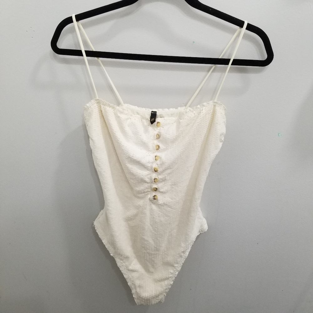 NWOT VIX Paula Herman one piece scalloped blazer cut bikini